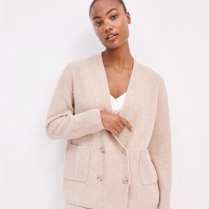 Haven Well Within Cashmere Double-Breasted Cardigan Pockets, Costal Grandma Sz M